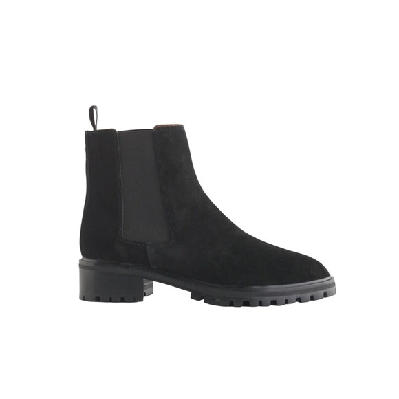 Quince Shoes - Quince Black Suede Chelsea Lug Sole Boots Women's Size 7